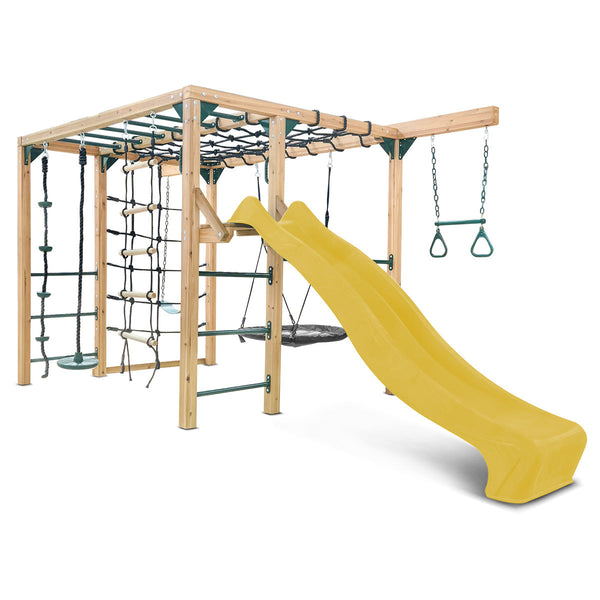 Lifespan Kids Orangutan Climbing Cube Jungle Gym Play Centre + Yellow Slide Outdoor Play Sets