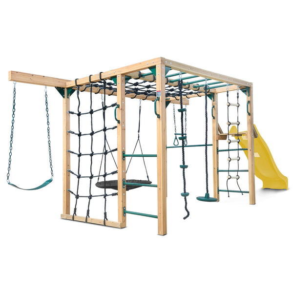 Lifespan Kids Orangutan Climbing Cube Jungle Gym Play Centre + Yellow Slide Outdoor Play Sets
