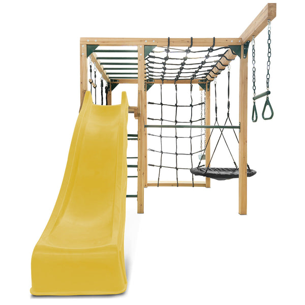 Lifespan Kids Orangutan Climbing Cube Jungle Gym Play Centre + Yellow Slide Outdoor Play Sets