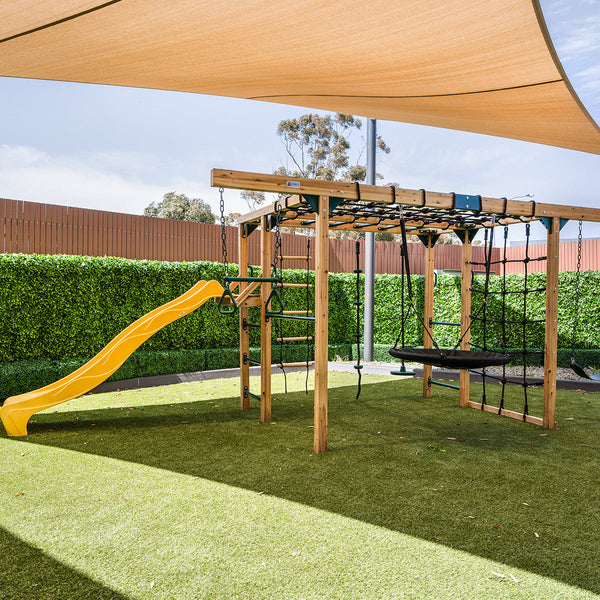 Lifespan Kids Orangutan Monkey Bars Jungle Gym Climbing Frame With 2.2M Slide (Yellow) Outdoor Play Sets