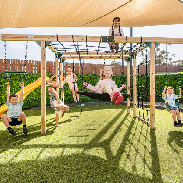 Lifespan Kids Orangutan Monkey Bars Jungle Gym Climbing Frame With 2.2M Slide (Yellow) Outdoor Play Sets