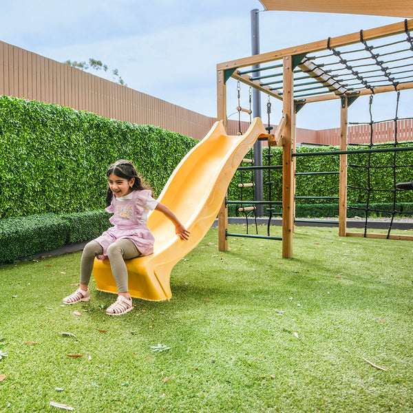 Lifespan Kids Orangutan Monkey Bars Jungle Gym Climbing Frame With 2.2M Slide (Yellow) Outdoor Play Sets