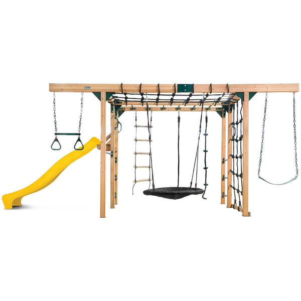 Lifespan Kids Orangutan Monkey Bars Jungle Gym Climbing Frame With 2.2M Slide (Yellow) Outdoor Play Sets