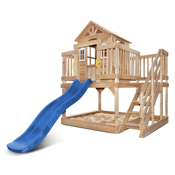 Lifespan Kids Silverton Cubby House With 1.8M Slide (Blue) Outdoor Play Sets