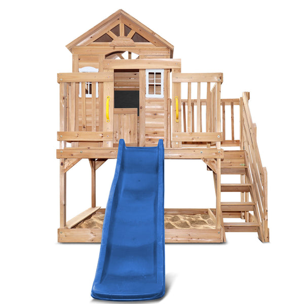 Lifespan Kids Silverton Cubby House With 1.8M Slide (Blue) Outdoor Play Sets