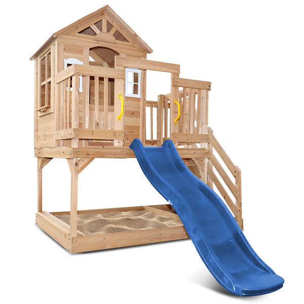 Lifespan Kids Silverton Cubby House With 1.8M Slide (Blue) Outdoor Play Sets