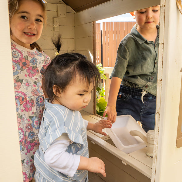 Lifespan Kids Silverton Cubby House With 1.8M Slide (Green) Outdoor Play Sets