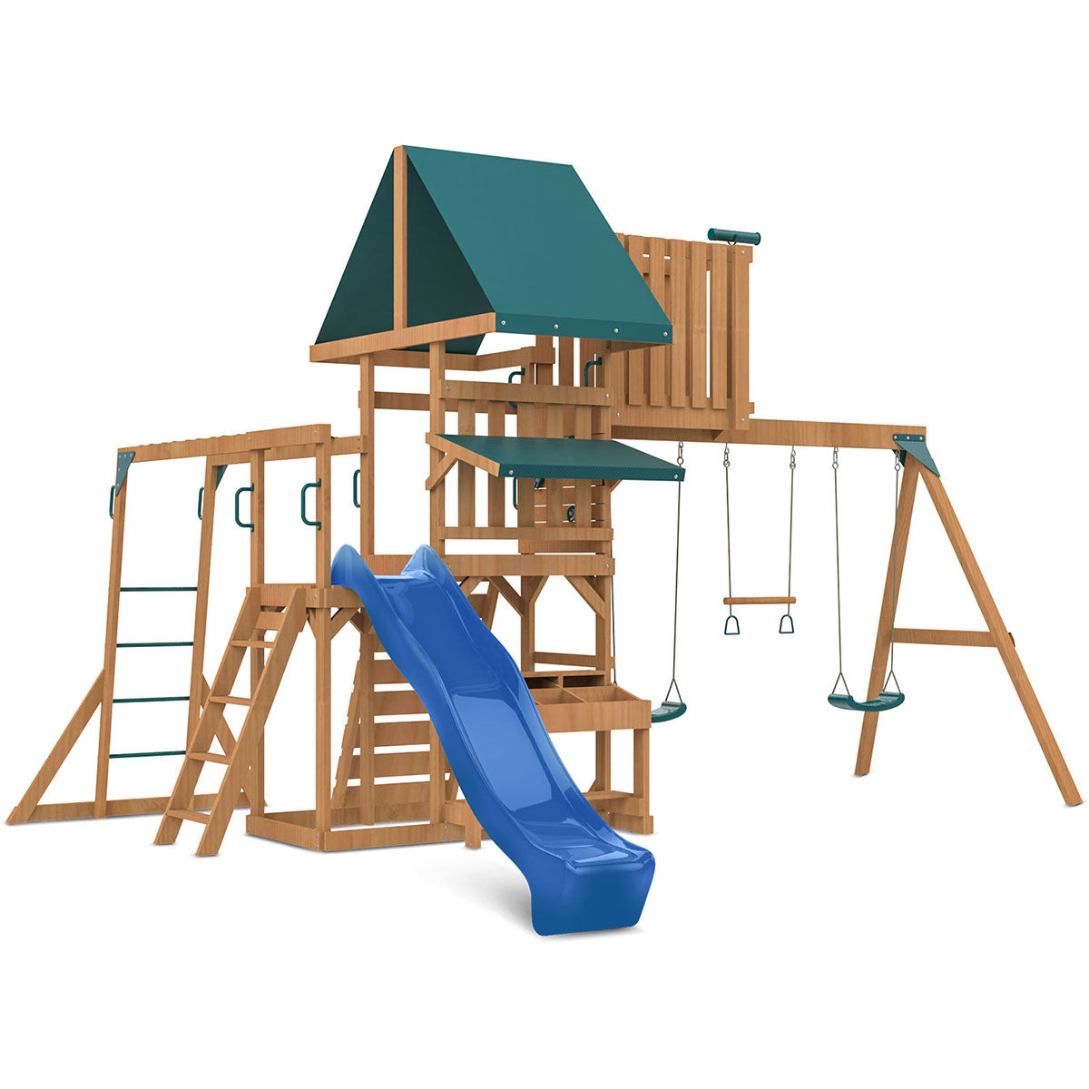 Lifespan Kids Walton Swing Set Monkey Bars & Play Centre With 2.2M Slide (Blue) Outdoor Play Sets