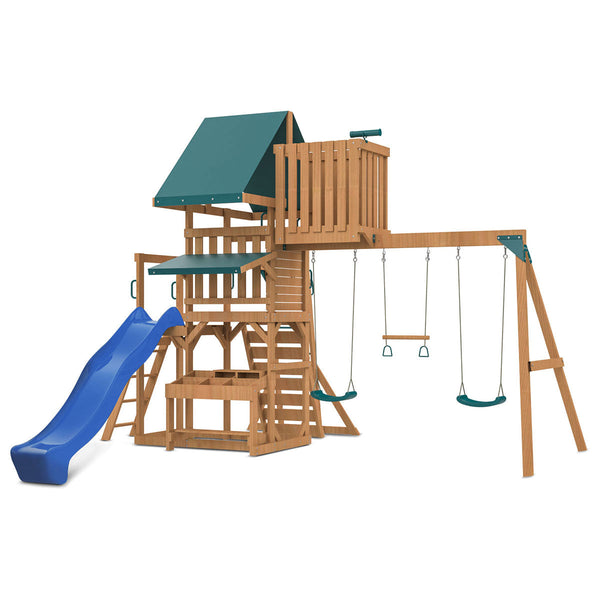 Lifespan Kids Walton Swing Set Monkey Bars & Play Centre With 2.2M Slide (Blue) Outdoor Play Sets