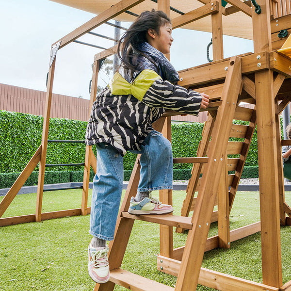 Lifespan Kids Walton Swing Set Monkey Bars & Play Centre With 2.2M Slide (Green) Outdoor Play Sets