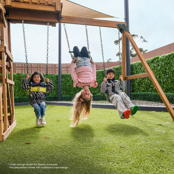 Lifespan Kids Walton Swing Set Monkey Bars & Play Centre With 2.2M Slide (White) Outdoor Play Sets