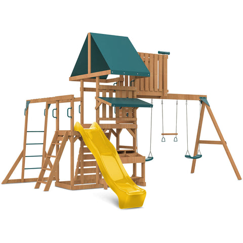 Lifespan Kids Walton Swing Set Monkey Bars & Play Centre With 2.2M Slide (Yellow) Outdoor Play Sets