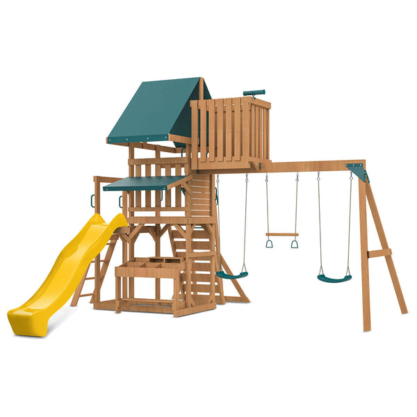 Lifespan Kids Walton Swing Set Monkey Bars & Play Centre With 2.2M Slide (Yellow) Outdoor Play Sets