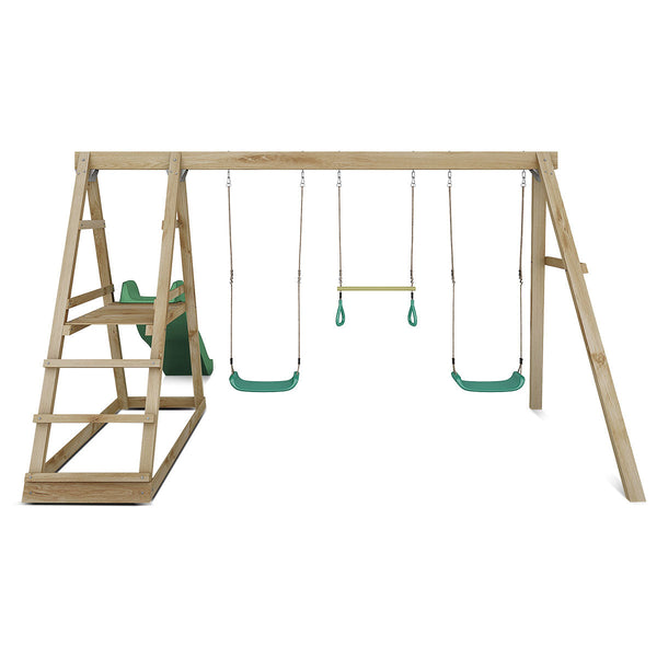 Lifespan Kids Winston Swing Set With Climb & 1.8M Slide (Green) Outdoor Play Sets