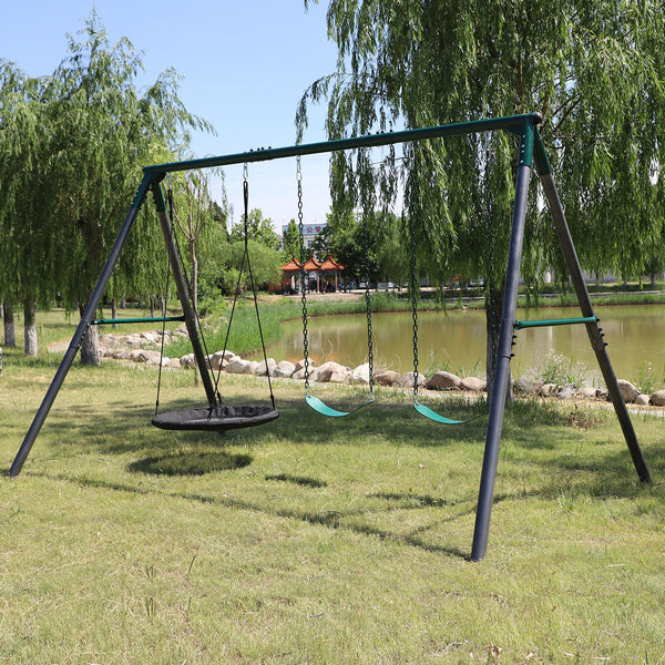 Lifespan Kids Titan Commercial Steel Swing Set Outdoor Swings
