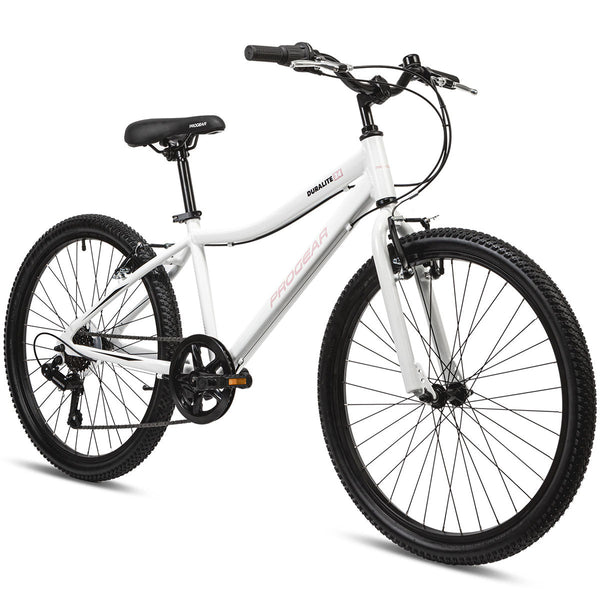 Progear Duralite 24" Girls 7 Speed Bike Pearl White Bicycles