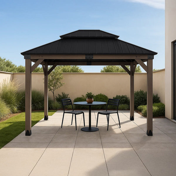 Yardtopia Maryborough 3M X Timber & Steel Double Hip Roof Gazebo Gazebos & Pergolas