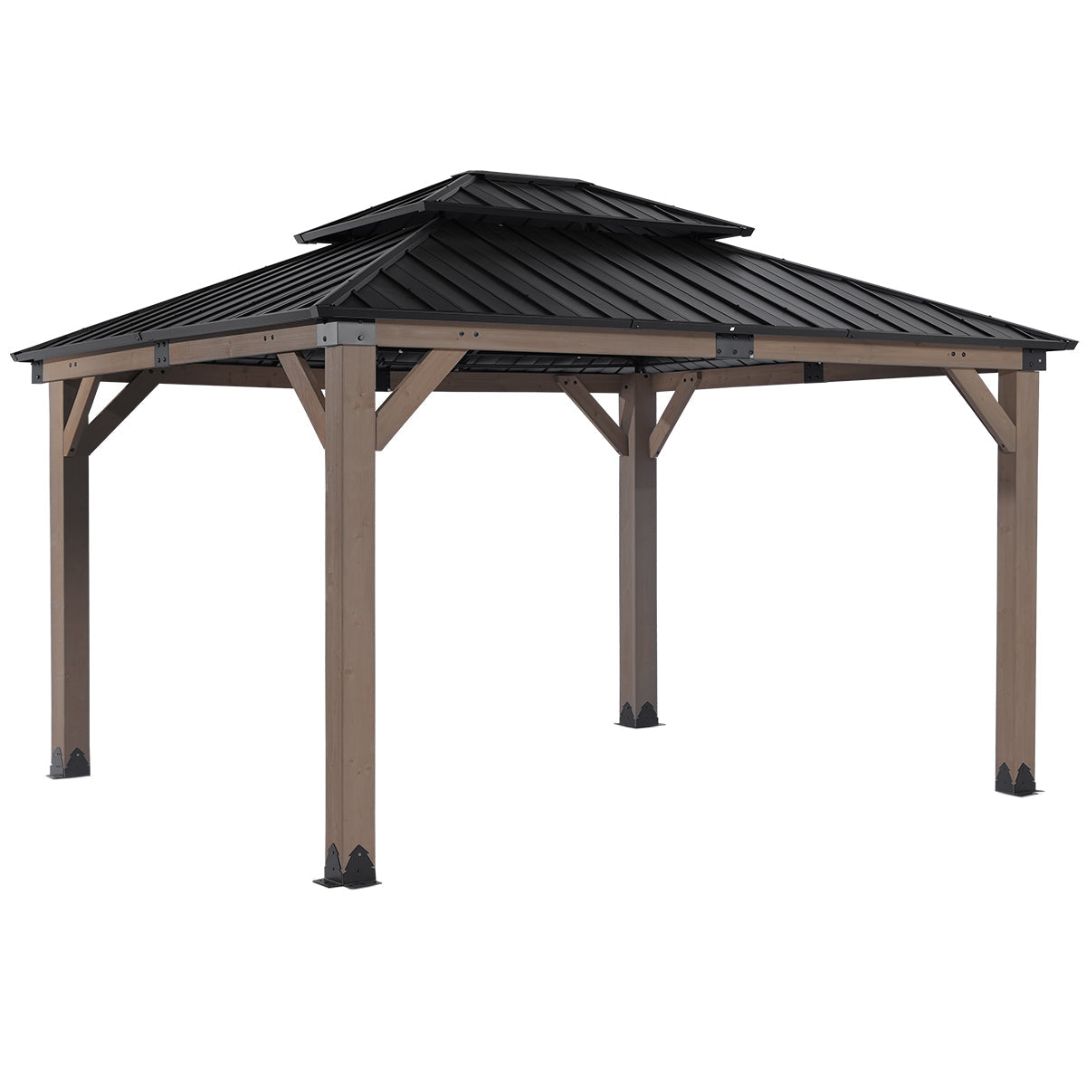 Yardtopia Maryborough 3.6M X 3M Timber & Steel Double Hip Roof Gazebo Gazebos & Pergolas