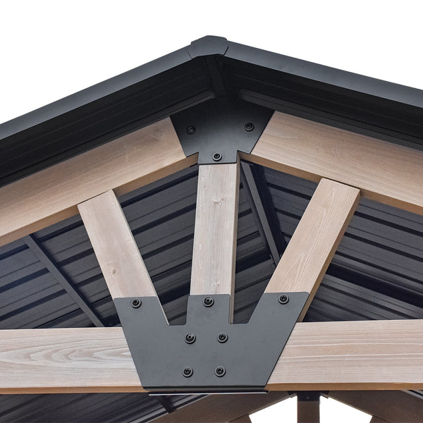 Yardtopia Oslo 2.4M X 1.8M Bbq/Grill Timber & Steel Gable Roof Gazebo Gazebos & Pergolas