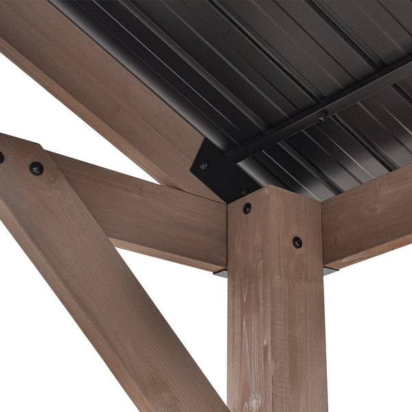 Yardtopia Oslo 2.4M X 1.8M Bbq/Grill Timber & Steel Gable Roof Gazebo Gazebos & Pergolas