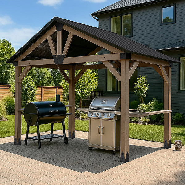Yardtopia Oslo Xl 3.6M 2.4M Bbq/Grill Timber & Steel Gable Roof Gazebo Gazebos & Pergolas