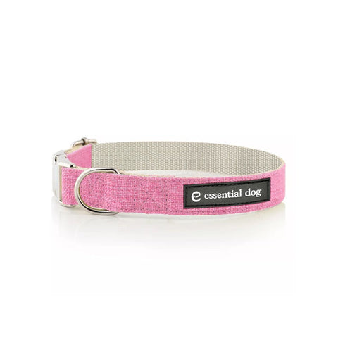 Dog Collars Essential Dog Natural Hemp & Cotton Collar (Pretty Pink) Extra Small