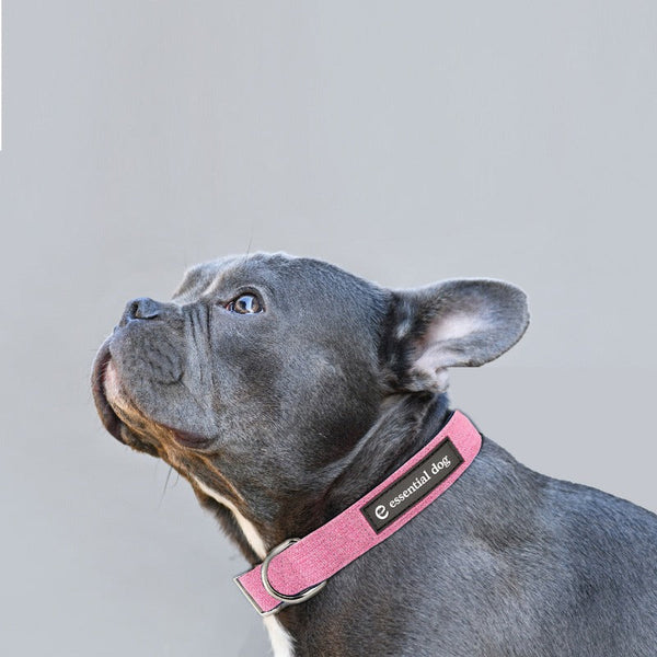 Dog Collars Essential Dog Natural Hemp & Cotton Collar (Pretty Pink) Extra Small