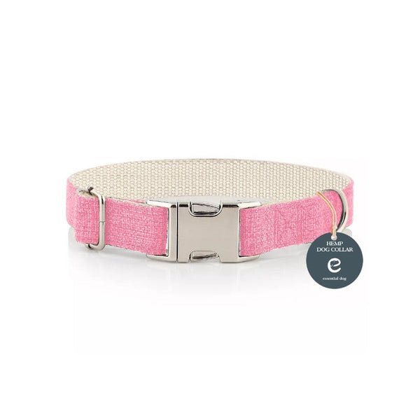 Dog Collars Essential Dog Natural Hemp & Cotton Collar (Pretty Pink) Extra Small