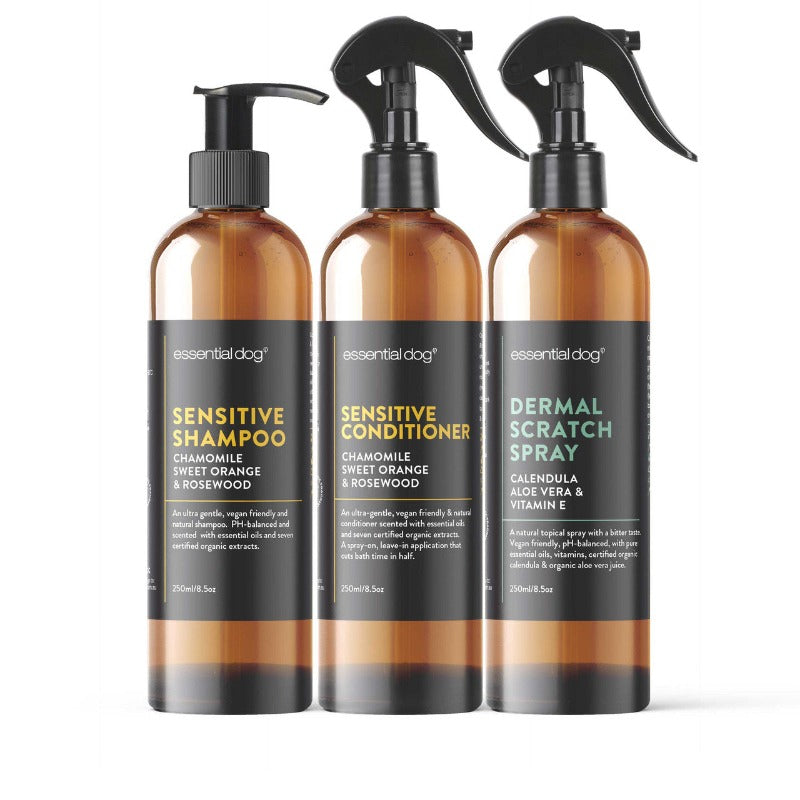 Dog Grooming Essential Dog Sensitive Skin Value Pack: Shampoo Conditioner And Dermal Itch Spray