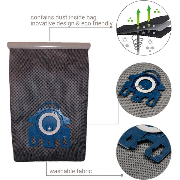 Hygieia Reusable Vacuum Cloth Bags For Miele Gn & Fjm Cleaners Vacuum Cleaner Bags