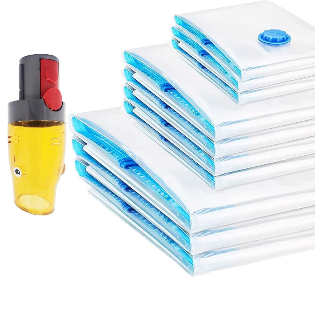 Hygieia 9 Pk Space Saver Vacuum Sealer Storage Bag Kit With Dyson Adaptor Vacuum Sealers