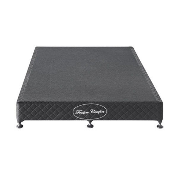 Mattress Base Ensemble Double Size Solid Wooden Slat In Black With Removable Cover Double Bed Frames