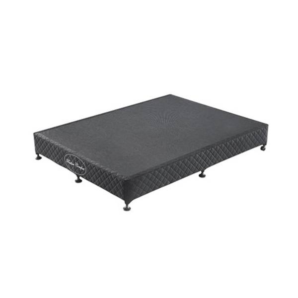 Mattress Base Ensemble Double Size Solid Wooden Slat In Black With Removable Cover Double Bed Frames
