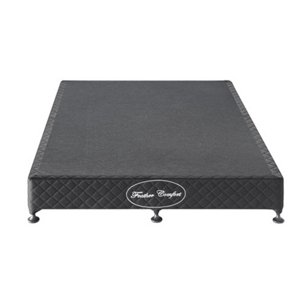 Mattress Base Ensemble King Size Solid Wooden Slat In Black With Removable Cover King Bed Frames