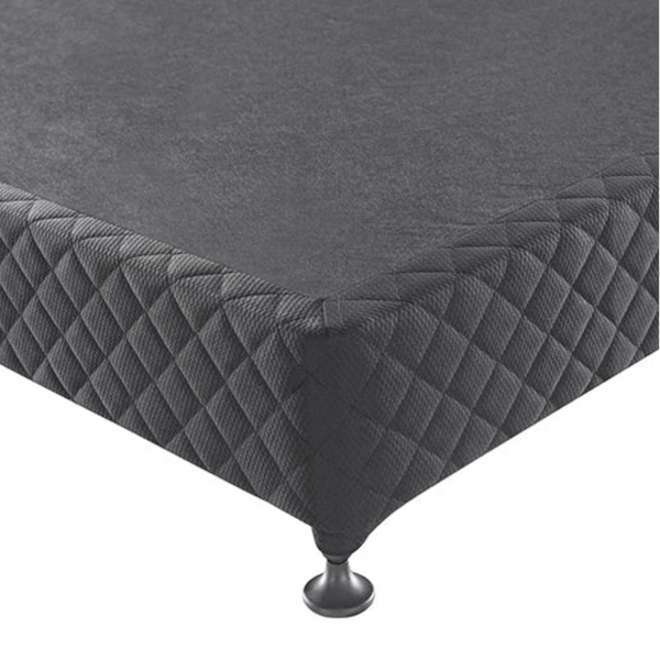 Mattress Base Ensemble King Size Solid Wooden Slat In Black With Removable Cover King Bed Frames