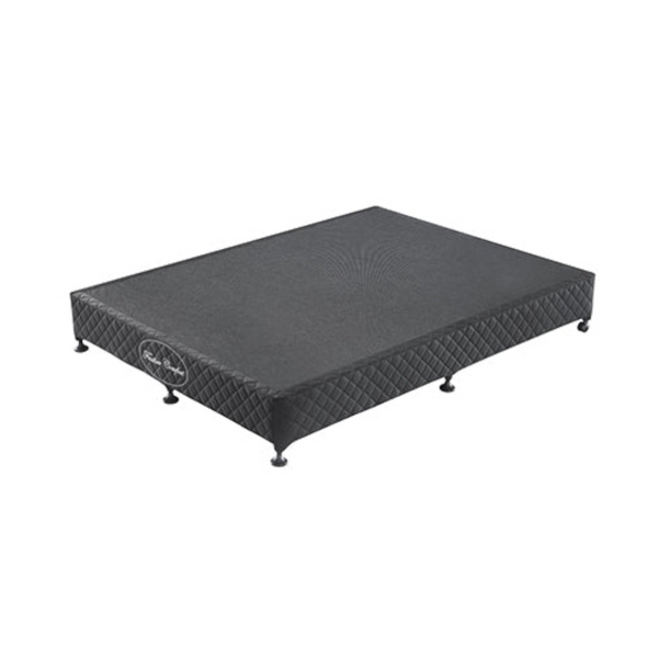 Mattress Base Ensemble King Size Solid Wooden Slat In Black With Removable Cover King Bed Frames