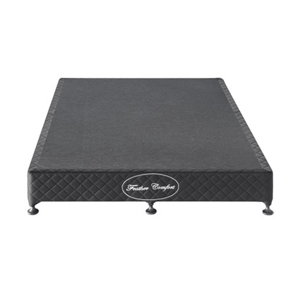 Mattress Base Ensemble Queen Size Solid Wooden Slat In Black With Removable Cover Queen Bed Frames