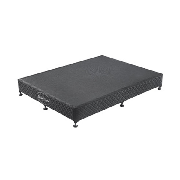 Mattress Base Ensemble Queen Size Solid Wooden Slat In Black With Removable Cover Queen Bed Frames