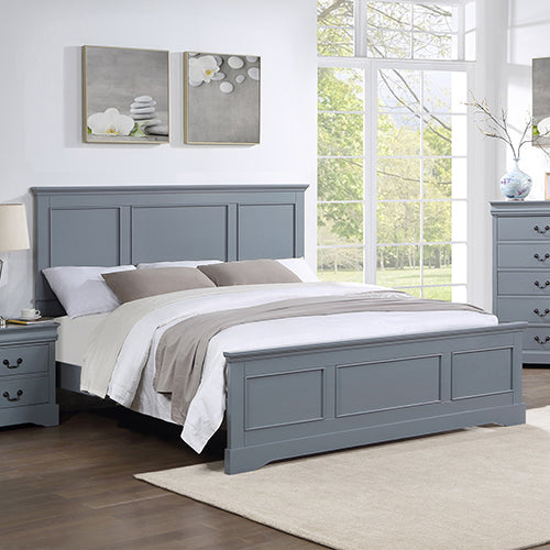 4 Pieces Bedroom Suite In Solid Wood Mdf King Size Grey Colour Bedside Table Dresser King Bed Frames