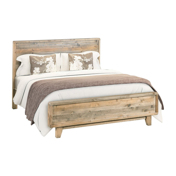 4 Pieces Bedroom Suite King Size In Solid Wood Antique Design Bedside Table Tallboy Light Brown King Bed Frames