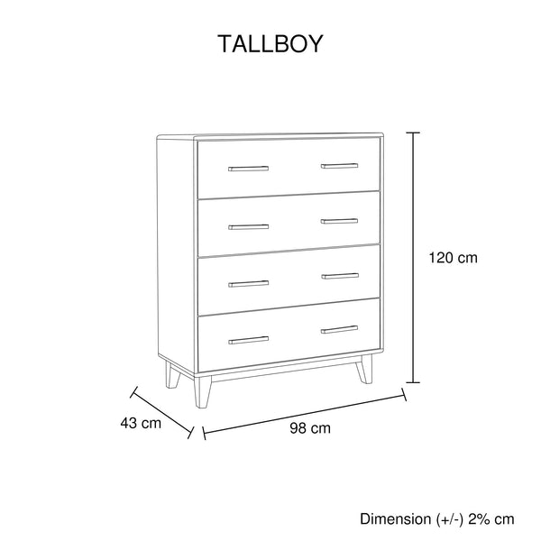 4 Pieces Bedroom Suite King Size In Solid Wood Antique Design Bedside Table Tallboy Light Brown King Bed Frames