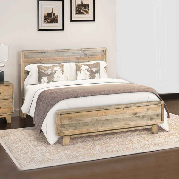 Queen Size Bed Frame In Solid Antique Design Light Brown Queen Bed Frames