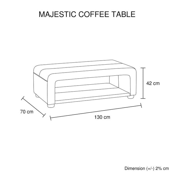 Coffee Table Upholstered Pu Leather In Black Colour With Open Storage Coffee Tables