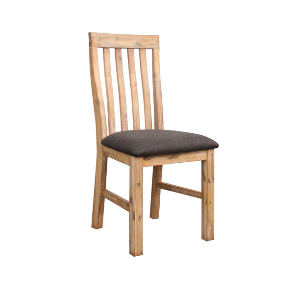 2X Frame Leatherette In Solid Acacia & Veneer Oak Colour Dining Chairs