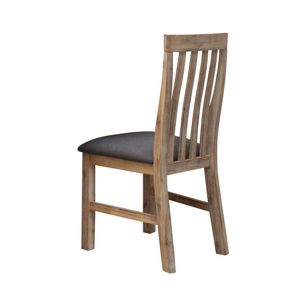 2X Frame Leatherette In Solid Acacia & Veneer Oak Colour Dining Chairs