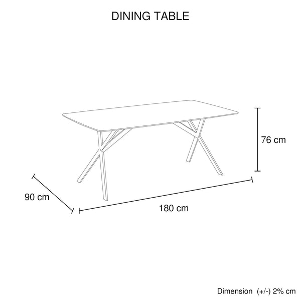 Dining Table Rectangular Shape White Sintered Stone Top Powder Coated Iron Legs Dining Tables