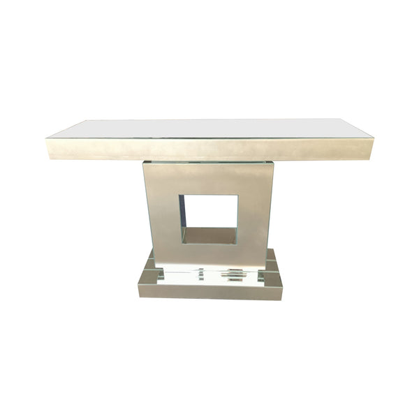 Hall Table Rectangular Shape Mdf & Mirror Attractive Base Hall Tables