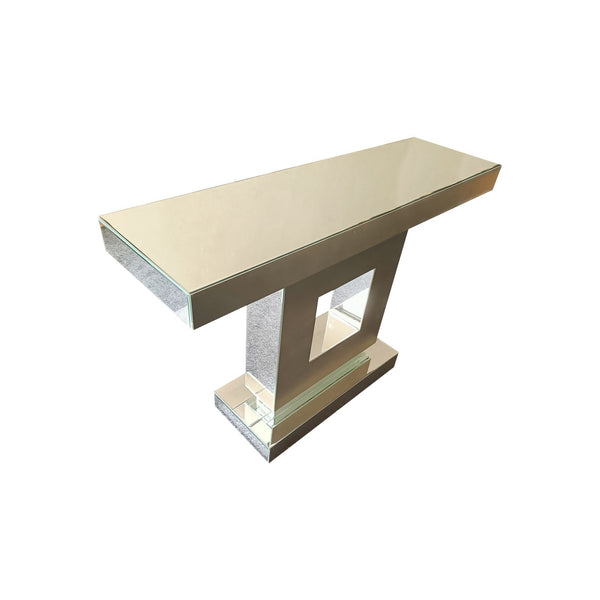 Hall Table Rectangular Shape Mdf & Mirror Attractive Base Hall Tables