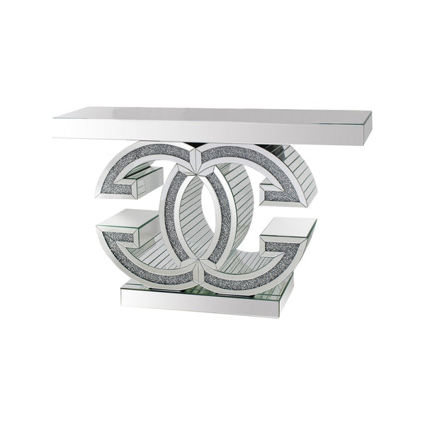 Hall Table Mdf & Mirror Crushed Acrylic Diamonds Silver Colour Hall Tables