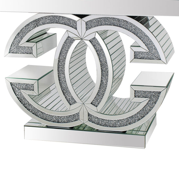 Hall Table Mdf & Mirror Crushed Acrylic Diamonds Silver Colour Hall Tables